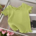 thumbnail image 2 of Birdeem 1-8 Years Girls Back Short-Sleeved T-Shirt Summer Childrens Solid Color All-Matching Casual Top, 2 of 12
