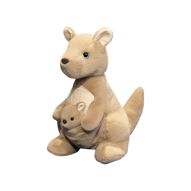 Grand Jouet en Peluche B Kangaroo Ensemble Mère et Bébé Poupée Réaliste Douce Décorative Matériau Sûr Compagnon Confortable pour Enfants de Collection