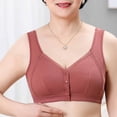 thumbnail image 4 of Bigersell Wireless Front Closure Bras for Women Daisy Bra for Seniors Front Closure Front Closure Bra Snap Front Bras for Women Comfort Bras for Older Women R-11-Coffee 110C, 4 of 5