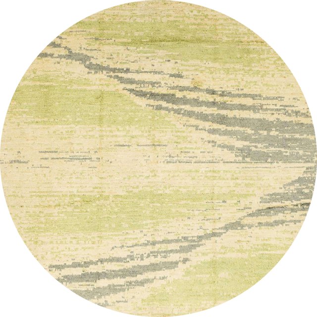 Ahgly Company Tapis Rond Abstrait Récolte Dorée, 4 Pieds Rond