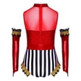 thumbnail image 4 of Hansber Girls Ringmaster Tamer 2 Pcs Set Sleeveless Sequins Mock Neck Leotard with Figure Gloves Red 14, 4 of 7