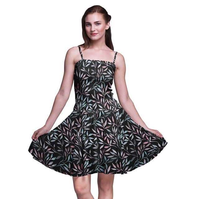 Bimba Robe d'Été Soleil Sans Manches Mini Fluide à Bretelles pour Femme à Imprimé Floral Robe à Imprimé Floral-Xxx-Grand