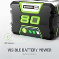 thumbnail image 4 of Greenworks PRO 80V 2.0 AH Batterie Lithium-Ion, 4 of 8