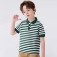 thumbnail image 2 of Polos pour Garçons à Rayures Chemises d'Uniforme Scolaire Chemise de Rugby Boutonnée à Manches Courtes 5-6 Ans Mode Garçons, 2 of 8