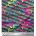 thumbnail image 1 of Soimoi Modal Satin Fabric Star & Diagonal Stripe Fabric Prints By Yard 42 Inch Wide, 1 of 3