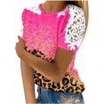 thumbnail image 1 of Birdeem T-Shirts d'Été pour Femmes à Col Rond, Décontractés, à Manches Courtes, Imprimés, avec Coutures en Dentelle, 1 of 1