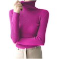 thumbnail image 1 of Yuyuzo Sweaters for Women Long Sleeve Turtlenecks Ribbed Knit Comfy Slim Fitted Basic Pullover Tops, 1 of 5