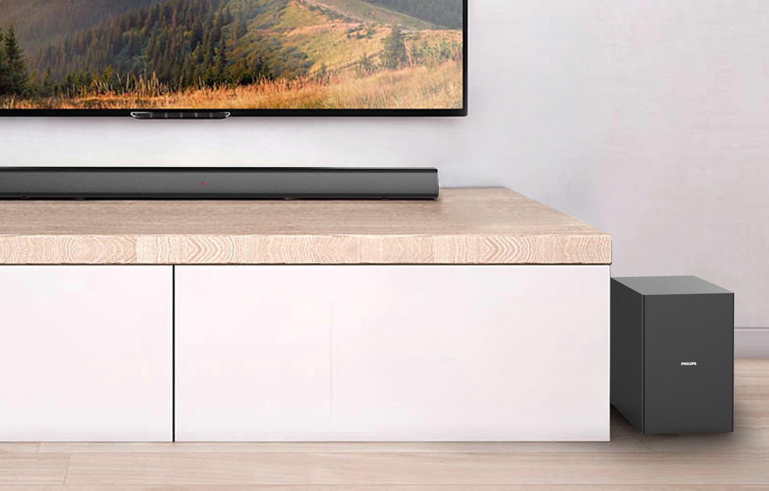 Philips 2.1 Channel Soundbar Speaker with Wireless Subwoofer and Bluetooth Streaming (HTL1510B)