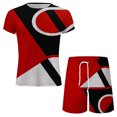 thumbnail image 3 of Pantalons Courts pour Hommes T-Shirt Col Rond Décontracté Imprimé 3D Blouse à Manches Courtes et Ensemble de Pantalons, 3 of 5