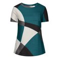 thumbnail image 4 of Diufon Hauts pour Femmes Grande Taille Printemps Été Manches Courtes Col Rond Chandails à Enfiler Chemises Décontractées Imprimées Blouses Amples, 4 of 6