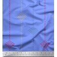 thumbnail image 1 of Soimoi Blue Velvet Fabric Dotted Jamdani Print Fabric by Yard 58 Inch Wide, 1 of 1