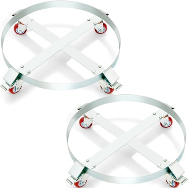 VEVOR 2 Pcs Chariot Tambour Robuste de 55 Gallons, Capacité de Charge de 1000 Lb, Chariot Tambour Caddy pour Baril, Chariot à Main Anti-Basculement avec Cadre en Acier et 4 Roulettes Pivotantes, pour la Manutention de Tambours