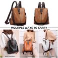 thumbnail image 4 of yeacher 2022 Sac à Dos de Voyage Rétro pour Femme en PU avec Conception Antivol, Multiples Poches, Imperméable et Durable, Bretelles Ajustables, Sac Décontracté Brun pour Usage Quotidien et Aventures en Plein Air, 4 of 6