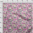 thumbnail image 3 of oneOone Viscose Chiffon Pink Fabric Writing Text Dress Material Fabric Print Fabric By The Yard 42 Inch Wide, 3 of 4