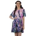 thumbnail image 1 of Moomaya Moss Georgette Bell Sleeves Short A-Line Printed Summer Dress For Women, 1 of 4