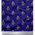 thumbnail image 1 of Soimoi Silk Fabric Leaves & Floral Block Printed Fabric 1 Yard 42 Inch Wide, 1 of 3