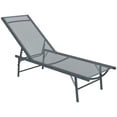 thumbnail image 1 of Outsunny Chaise Longue Extérieure Pliante avec Dossier Réglable, Gris Pâle, 1 of 10