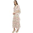 thumbnail image 3 of Bimba Printed Caftan Long Maxi Boho Kaftan Cover Up White Drawstring Waist-20, 3 of 6