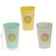 thumbnail image 2 of IH Casa Decor Embossed Daisy Metal Tall Round Planter Asstd - Set of 3, 2 of 3