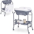 thumbnail image 1 of INFANS Table à Langer pour Bébé avec Baignoire, Station de Commode à Couches Pliable avec Roues de Soutien de Bain Amovibles, Support de Rangement Imperméable pour Matelas, Support d'Organisateur Portable pour Nouveau-Né Nourrisson, 1 of 9