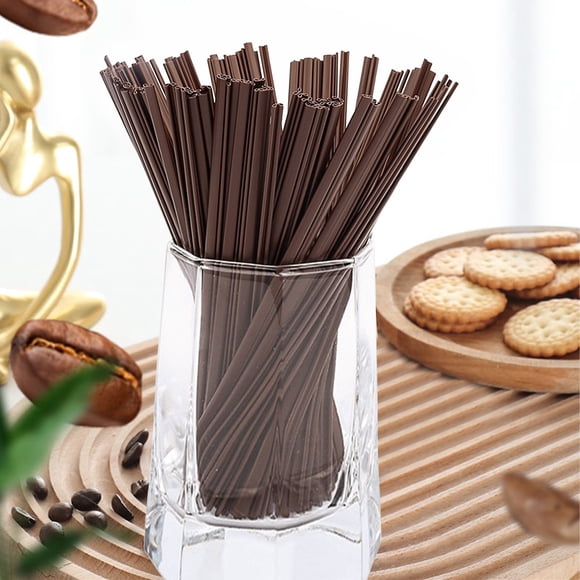 Coffee Stir Sticks Disposable Double Hole Plastic Brown 500 Pack | 6.5 Inch High Temp Hot Drink Stirring Rods