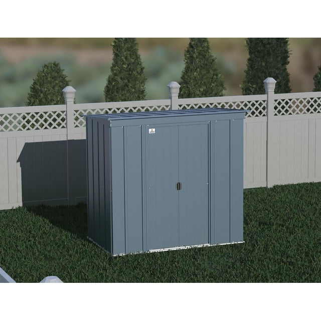 Arrow Classic Steel Storage Shed, 6x4, Blue Grey