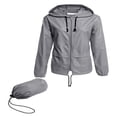 thumbnail image 1 of Women Lightweight Waterproof Rain Jackets  Solid Color Zipper Open Front Coat Windbreake, 1 of 6