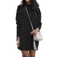 thumbnail image 1 of Innerwin Robe Chandail à Col Rond pour Femme, Robe Chandail d'Hiver à Manches Longues, Mini Robe Épaisse, Noir, TG, 1 of 2