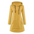 thumbnail image 4 of cfhntfmh Robes Chandails pour Femmes Confortables à Manches Longues Robe à Capuche Surdimensionnée Automne Douce Couleur Unie Robe Mini avec Poches, 4 of 5