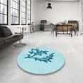 thumbnail image 4 of Ahgly Company Tapis d'Intérieur Rectangulaire Transitionnel Bleu Électrique Lavable à la Machine, 4 Pieds x 6 Pieds, 4 of 7