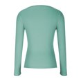 thumbnail image 3 of Timegard Plus Size Tops for Women Ribbed Notched V Neck Long Sleeve Blouse Fall Casual Oing out Tops, 3 of 5
