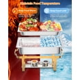 thumbnail image 4 of Cherish Chafing Dishes for Buffet 2 Pack, 8QT Rectangle Stainless Steel Buffet Servers and Warmers, Catering Food Warmers with Lid Complete Set for Parties, Banquets, and Weddings, 4 of 6