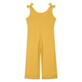 thumbnail image 4 of MIASHUI Combinaisons pour Fille Été Sans Manches Salopettes Enfants Col Rond Pantalons Longs Barboteuses, Jaune, 7-8 Ans, 4 of 5