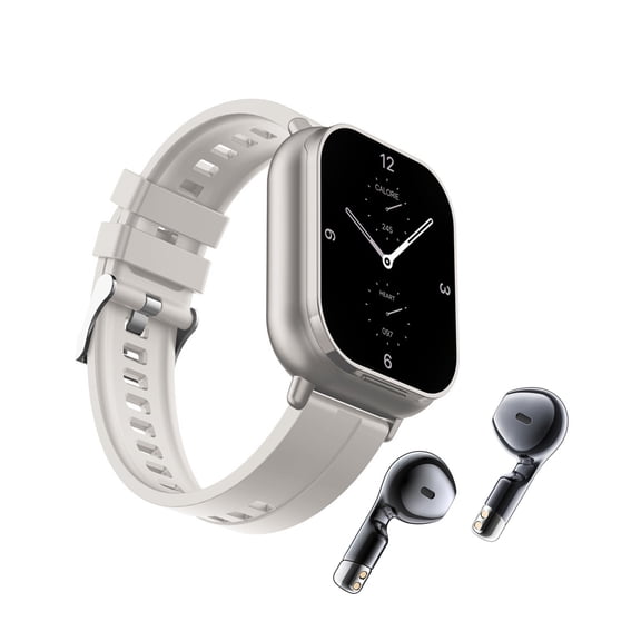 stanreset Smart Watch For Men With Bluetooth Music And Headphones Headphones And Watch Combined In One silver Silicone strip