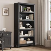 Eastvita 71-inch Tall Bookcase with Adjustable Shelves/31.5-inch Width/5-Tier Farmhouse Bookshelf with Wooden Legs Rustic Vintage Book Shelf for Living Room/Office/or Library
