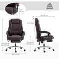 thumbnail image 3 of Vinsetto Massage Office Chair, Reclining Gaming Chair, Dark Brown, 3 of 10