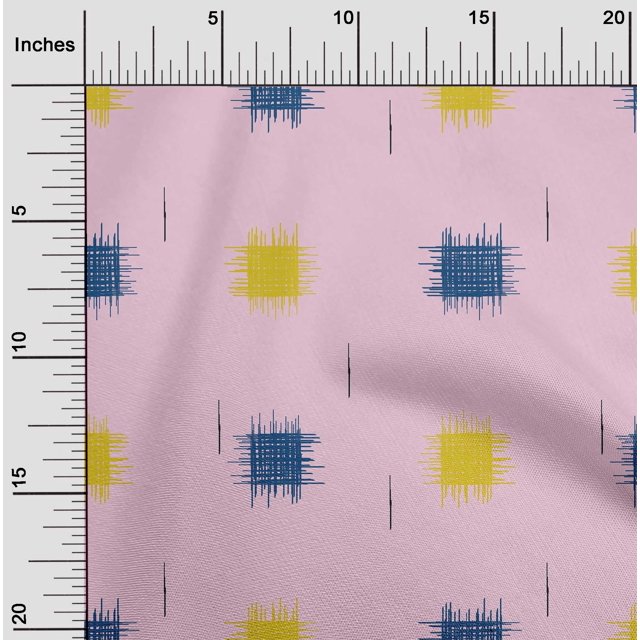 oneOone Cotton Poplin Fabric Small Motif Ikat Print Sewing Fabric BTY 42 Inch Wide