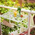 thumbnail image 2 of Outsunny Outdoor Flower Stand Serving Table Rectangle, White, 2 of 10
