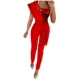 thumbnail image 2 of LSLJS Combinaison Sans Manches pour Femmes, Combinaison Décontractée Unie avec Ceinture, 2 of 8