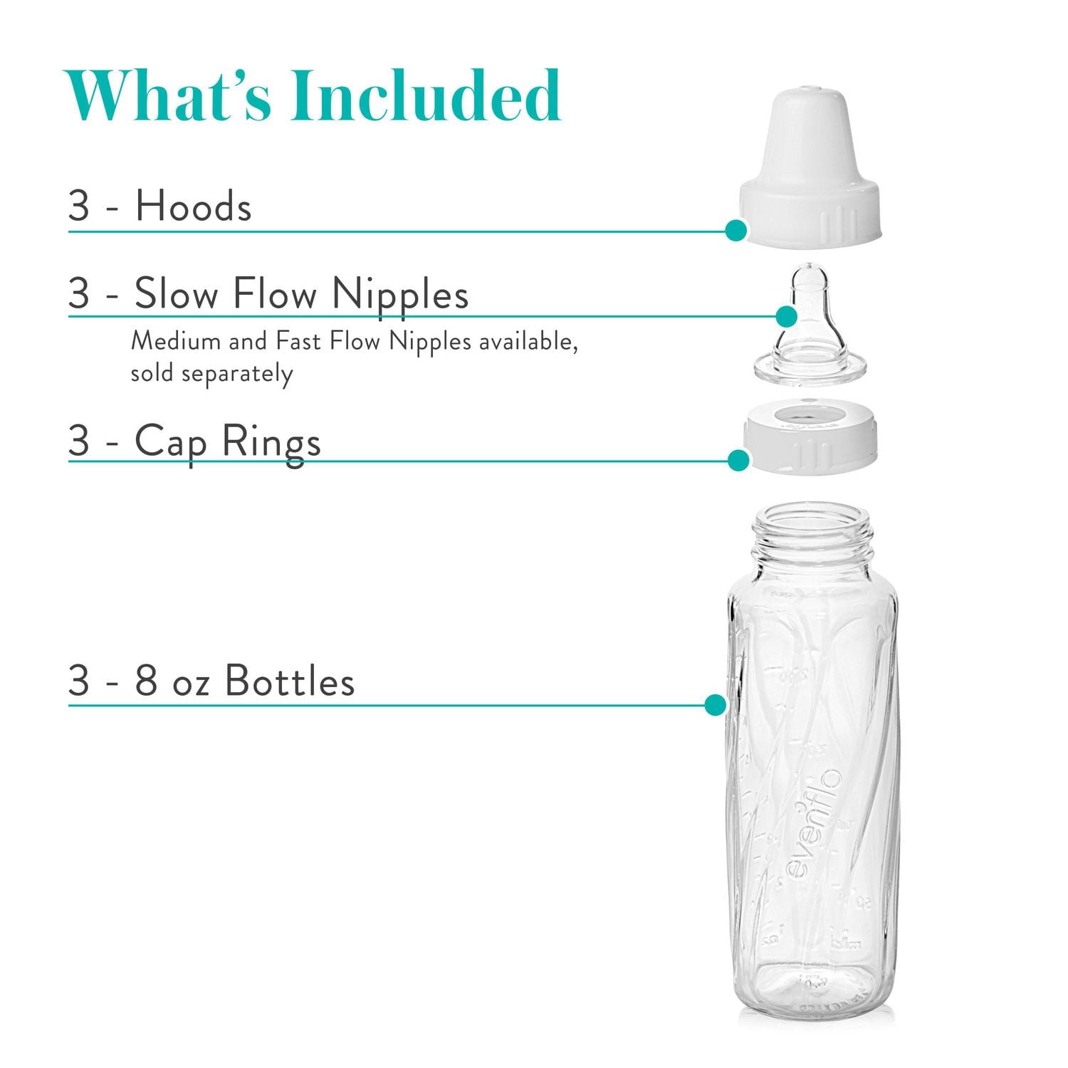 Evenflo Feeding Classic BPA-Free Glass Baby Bottles