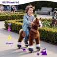 thumbnail image 3 of PonyCycle Ride-On Horse Toy for Kids, Plush Riding Pony with Sound & Hand Brake, Kid-Powered, Ages 4-7, Brown, Ux424, 3 of 10