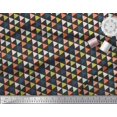thumbnail image 2 of Soimoi Black Velvet Fabric Triangle Geometric Printed Craft Fabric by the Yard 58 Inch Wide, 2 of 3