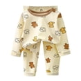 thumbnail image 1 of WEAIXIMIUNG Christmas Solid Color Children's Hoodie Set With Thick Fall And Winter Homewear Pajamas 120, 1 of 6