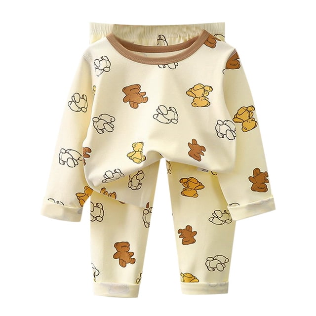 WEAIXIMIUNG Christmas Solid Color Children's Hoodie Set With Thick Fall And Winter Homewear Pajamas 120