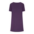 thumbnail image 4 of Penkiiy Robe d'Été pour Femme 2024 Plage Décontractée Sans Manches Couleur Unie Débardeur Ample Robe Soleil avec Poche TG Violet, 4 of 5