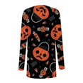thumbnail image 5 of Women‘s Halloween Cardigan Sweater Skull Pumpkin Print Pattern Long Cardigans Sweater Coats Tops Ginger M, 5 of 5