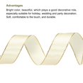thumbnail image 3 of Unique Bargains 1 Inch 50 Yard Wide Satin Ribbon with Gold Edges Grosgrain Fabric Ribbon for Gift Wrapping, Cream White, 3 of 7
