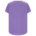 thumbnail image 4 of Yuyuzo Plus Size Tops for Women Oversized T Shirts Short Sleeve Shirts Deep V Neck Loose Fitted Tees Solid Color, 4 of 5