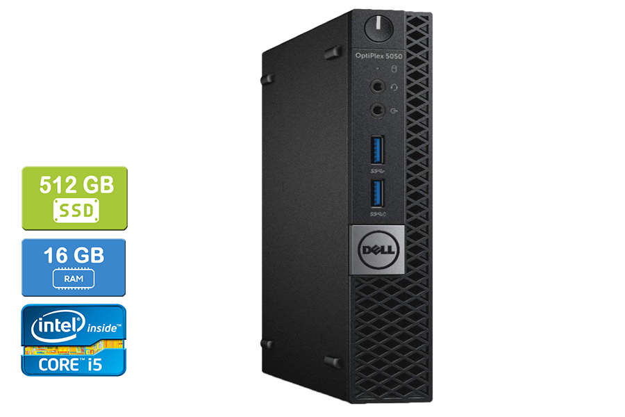 Remis à Neuf : DELL 5050 Intel Core i5-7600T 16 Go 512 Go SSD Win 10 Pro HDMI UK&M