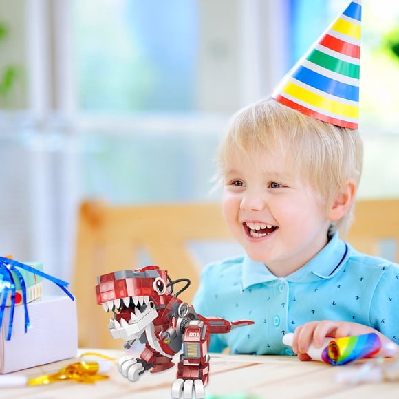 IMENGL Construction de Dinosaures 348 Pcs Bricolage Mini Briques pour Adultes 6+ Ados (Matériau Fluorescent Peut Briller dans le Noir Activités d'Avion pour Enfants de 4 à 8 Ans, Anneaux Empilables pour Bébé, Activités pour Enfant, Activités pour Enfants